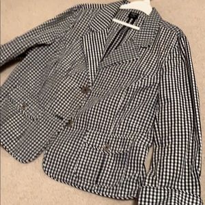 Tribal black and white check jacket